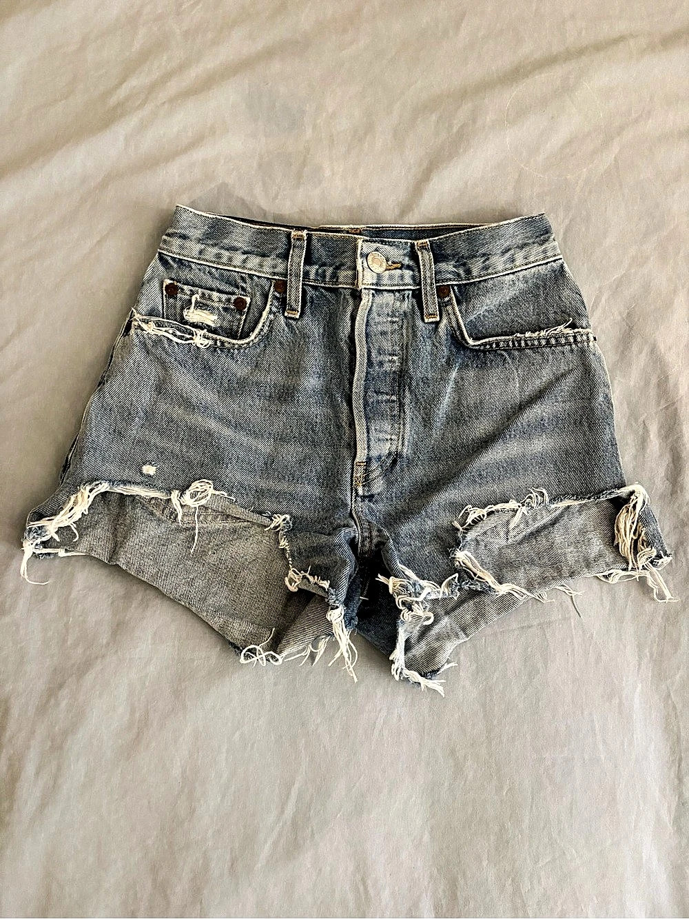 RE/DONE 50s Cutoff Short Jean Shorts Blue Waist 24